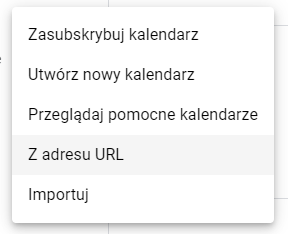 Dodawanie kalendarza z URL w Google Calendar
